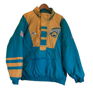 Vintage Apex Pro Line NFL Jacket XL Jacksonville Jaguars Pullover Puffy Rare